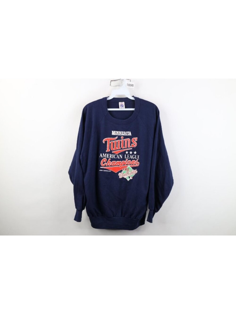 Vtg 80s Womens Large 1987 World Series Minnesota Twins Baseball Sweatshirt USA